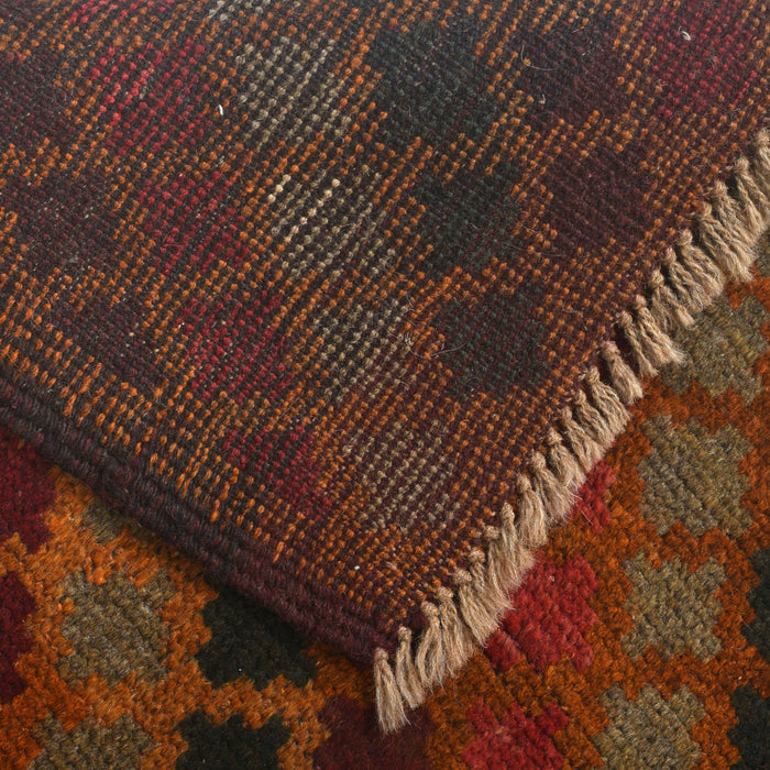 vintage tribal Afghan rug, artisan-crafted wool rug