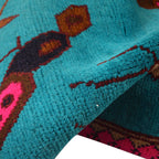 Afghan Map Cultural Motif Carpet 4.1x2.6 ft