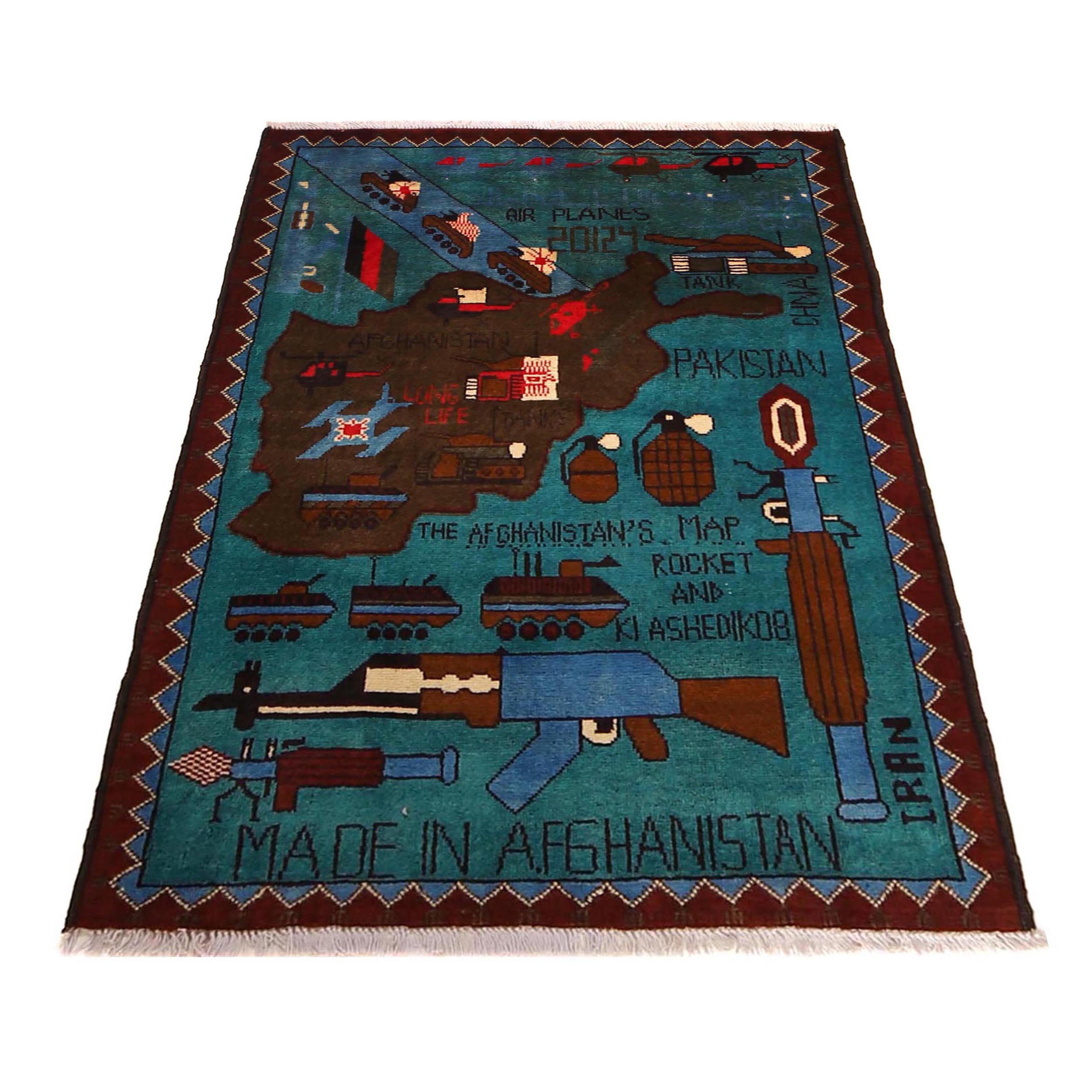 Artisan Handwoven War Carpet 4x2.8 ft