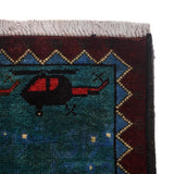 Artisan Handwoven War Carpet 4x2.8 ft