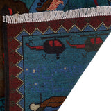 Artisan Handwoven War Carpet 4x2.8 ft
