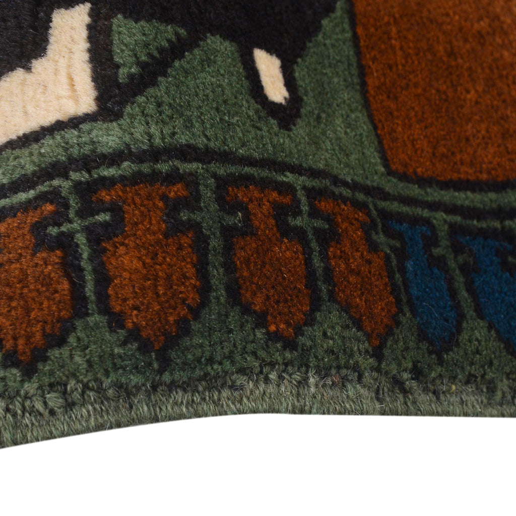 Afghan Symbolic Weapons Art Rug 4x2.7 ft