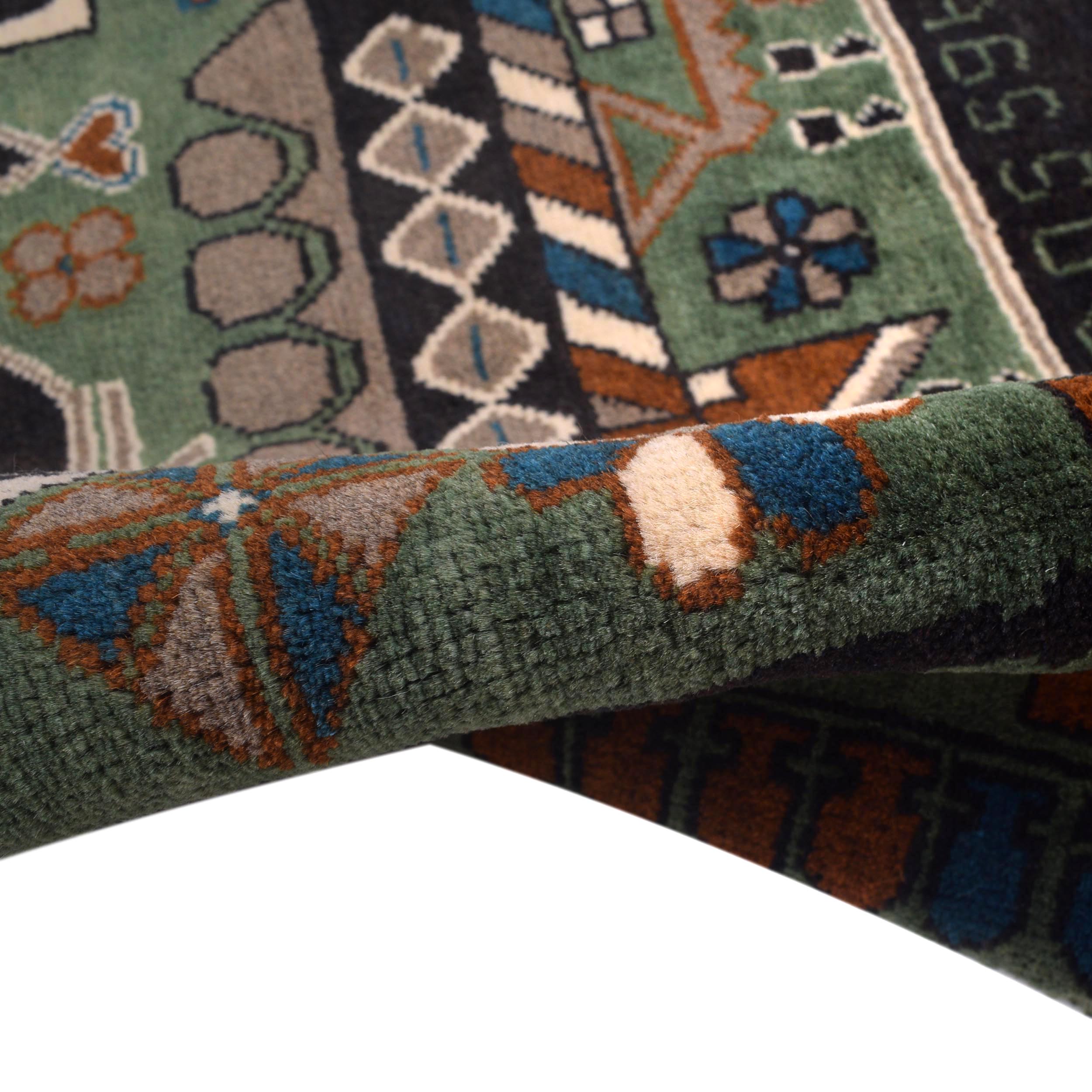 Afghan Symbolic Weapons Art Rug 4x2.7 ft