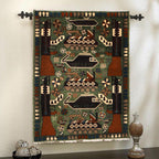 Afghan Symbolic Weapons Art Rug 4x2.7 ft