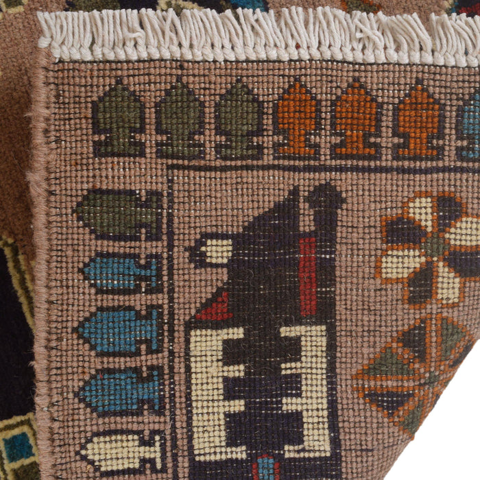 Authentic Afghan Tribal Weapons Carpet 4.1x2.6 ft
