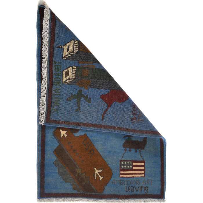 Collectible Artisan 9/11 War Rug 2.9x2 ft