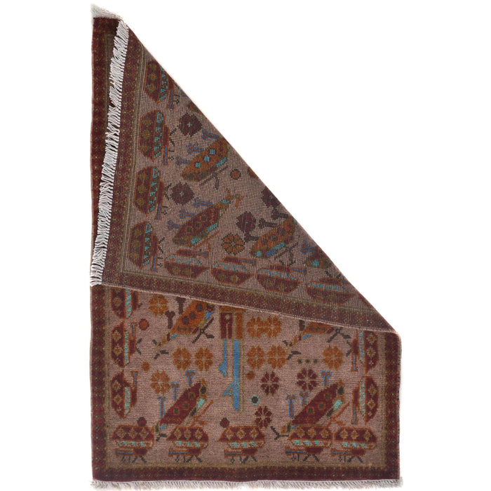 Unique Collector AK-47 Afghan Rug 2.9x2 ft