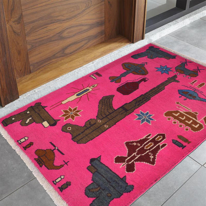 Tribal Heritage Battle AK-47 Carpet 2.8x2 ft