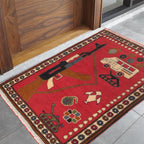 Tribal Heritage Battle AK-47 Carpet 3.1x1.9 ft