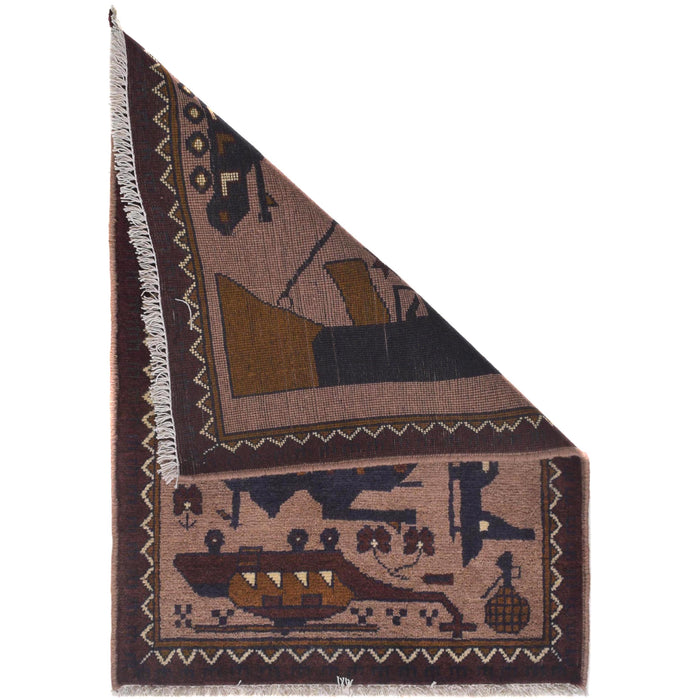 Afghan AK-47 Battle Story Carpet 2.8x2 ft