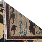 Unique Storytelling War Rug 4.1x2.6 ft