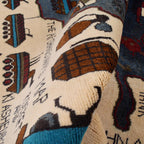Unique Storytelling War Rug 4.1x2.6 ft