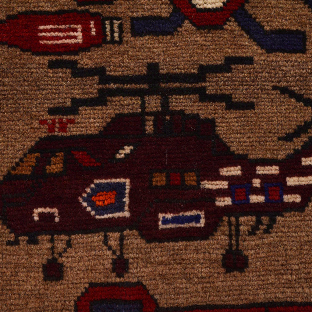 Collector’s Afghan War Weapons Rug 6x4.4 ft