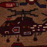 Collector’s Afghan War Weapons Rug 6x4.4 ft