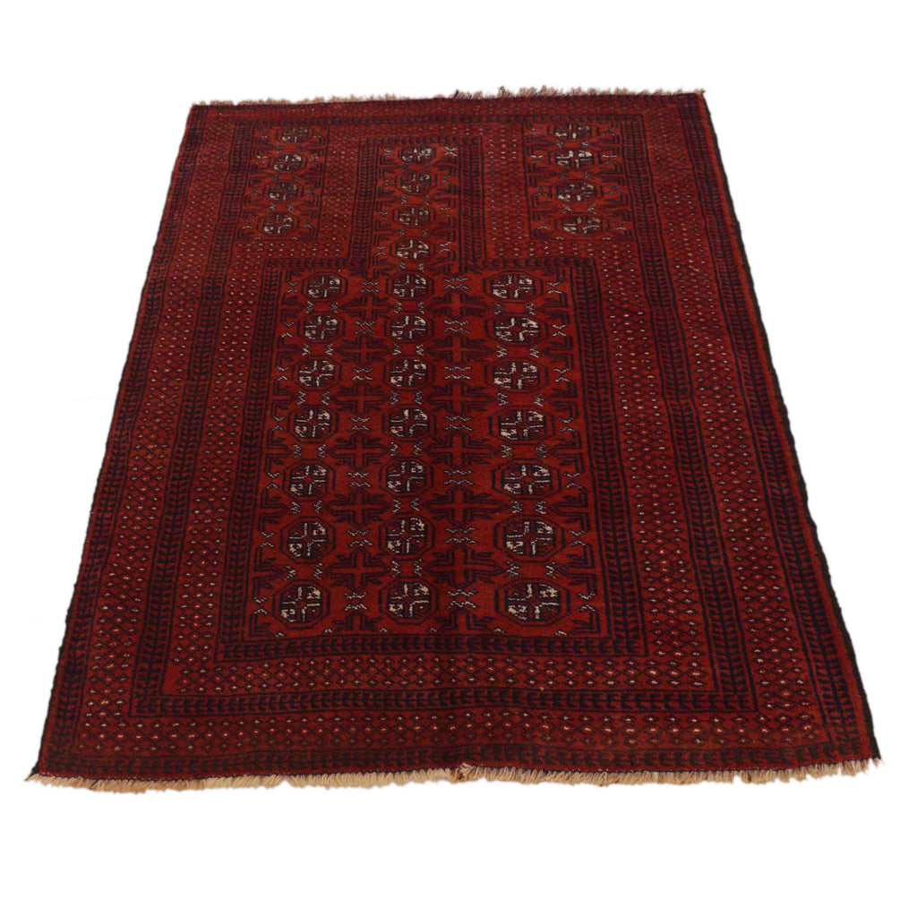 Afghan Prayer Rug Traditional Weave 4.2x2.9 ft