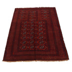 Afghan Prayer Rug Traditional Weave 4.2x2.9 ft