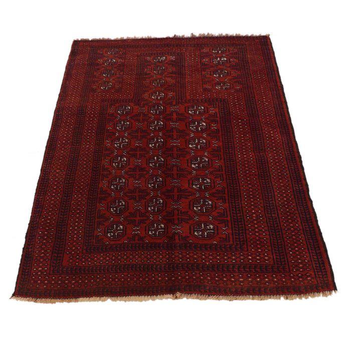 Afghan Prayer Rug Traditional Weave 4.2x2.9 ft