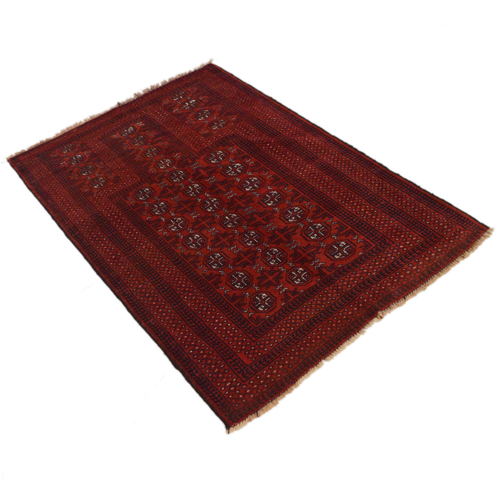 Afghan Prayer Rug Traditional Weave 4.2x2.9 ft