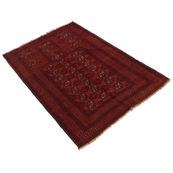 Afghan Prayer Rug Traditional Weave 4.2x2.9 ft