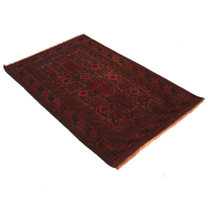 Afghan Nomadic Wool Prayer Mat 4.5x2.9 ft