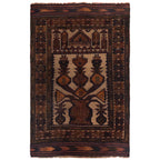 Handmade Afghan Prayer Rug Piece 4.2x2.6 ft