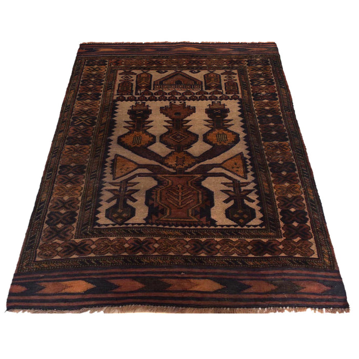 Handmade Afghan Prayer Rug Piece 4.2x2.6 ft