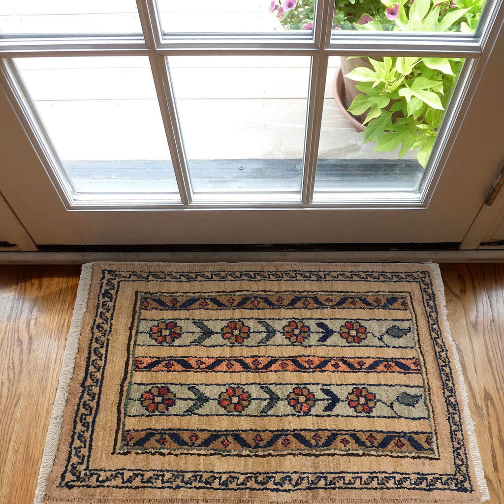 Tribal Wool Afghan Mini Doormat 2x1.4 ft