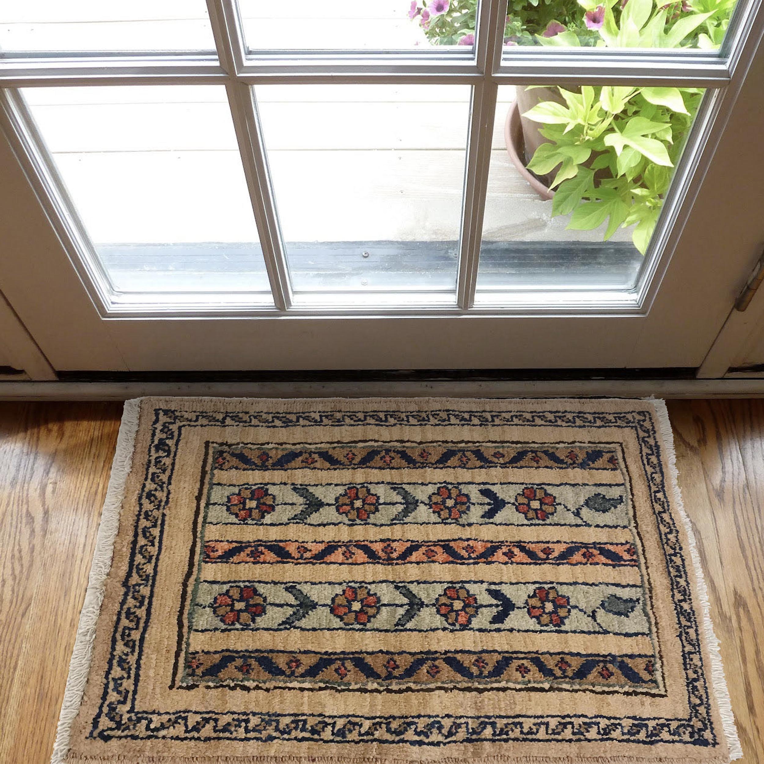 Tribal Wool Afghan Mini Doormat 2x1.4 ft