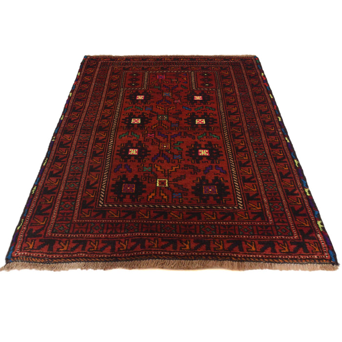 Afghan Nomad Crafted Prayer Rug 3.9x2.8 ft