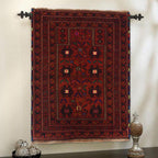 Afghan Nomad Crafted Prayer Rug 3.9x2.8 ft