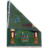Afghan Nomad War AK47 Design Handmade Rug 2.8x2 ft