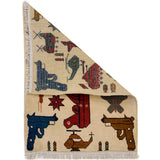Traditional Afghan Battle AK47 Artwork Rug 2.6x1.9 ft