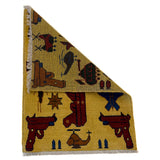 Handwoven Afghan War Heritage AK47 Carpet 2.8x1.9 ft