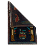 Handmade Afghan Battle AK47 Scene Rug 2.8x2 ft