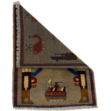 Vintage Afghan Military Story Rug 2.8x2 ft