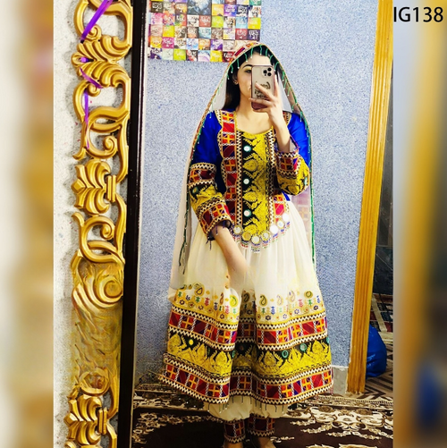 Traditional New Afghan Dress with handmade embroidery