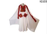 Traditional New afghan cultural simple touch embroidery white dress