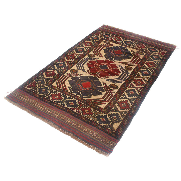 handwoven wool rug, Pashtun artisans, 