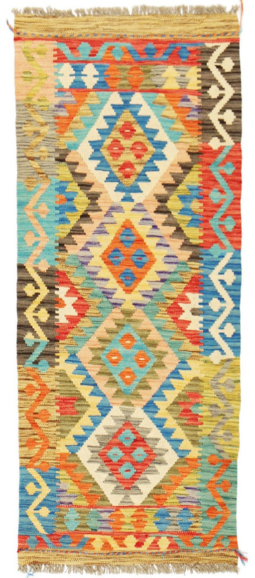 Pashtun artisan rug, Afghan wool runner rug, hand-knotted runner rug, traditional tribal rug,