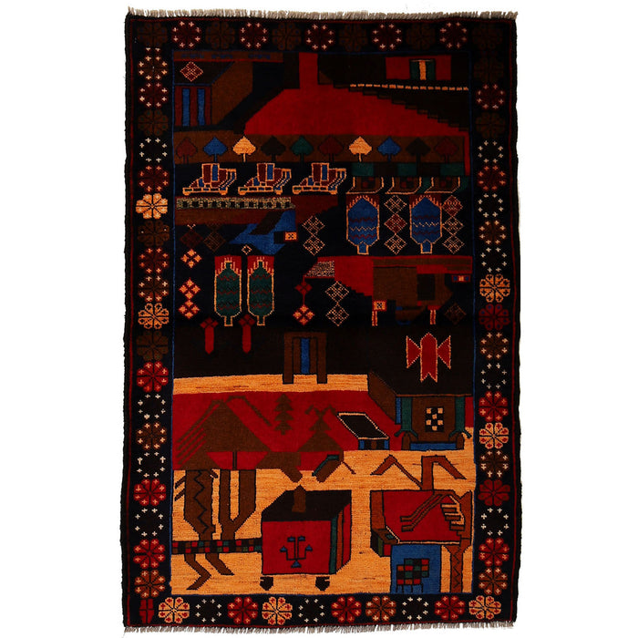 Hand-Knotted,  Afghanistan Art,  Pashtun, 