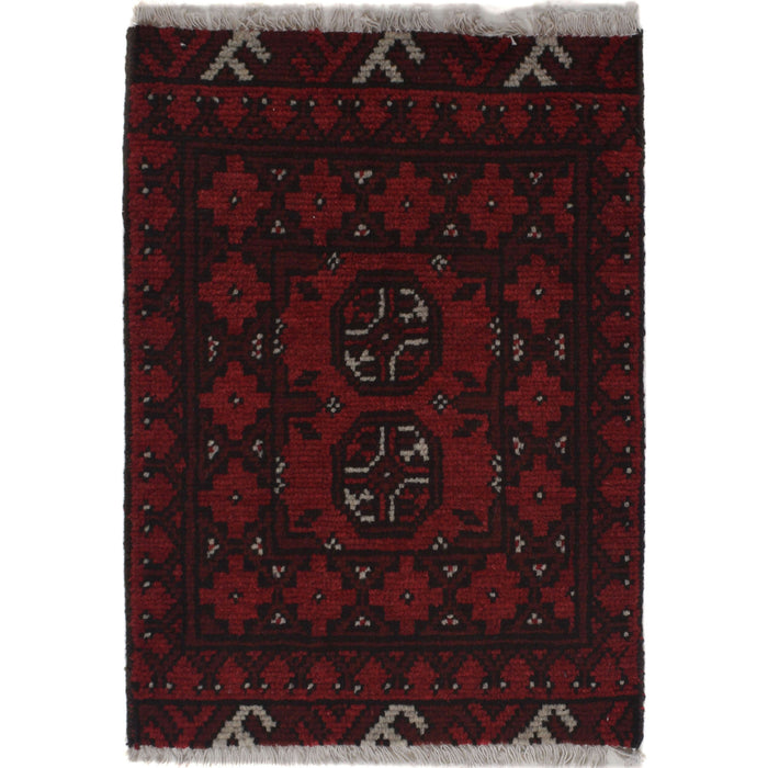 Wool Handcrafted Afghan Mini Rug 2x1.5 ft