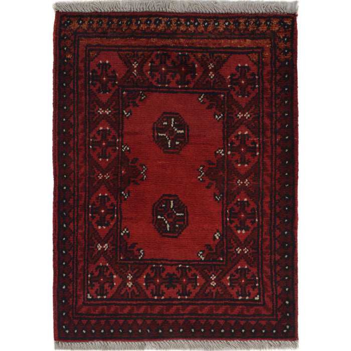 Afghan Wool Tribal Mini Rug 2.2x1.7 ft