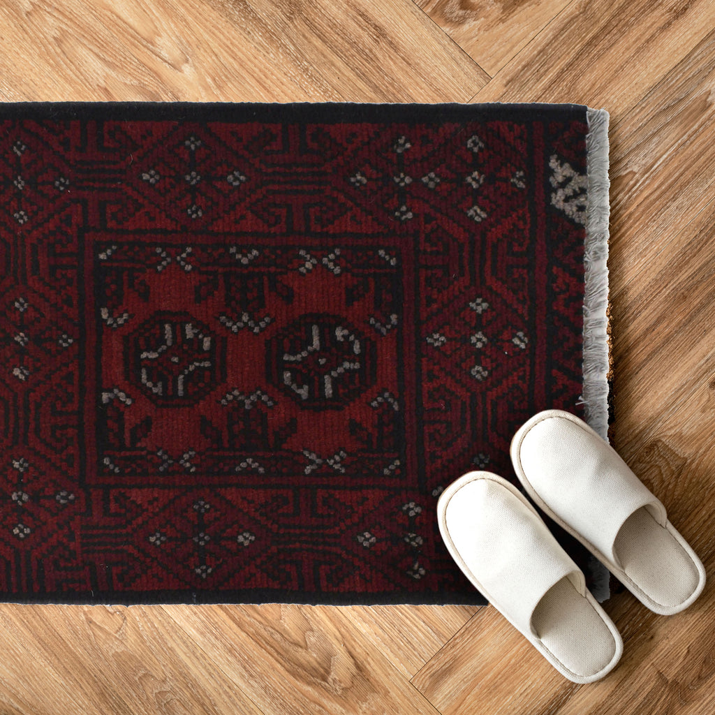 Wool Entry Rug Mini Handcrafted Wool Entry Rug | Afghan Tribal Mat – saneens.com