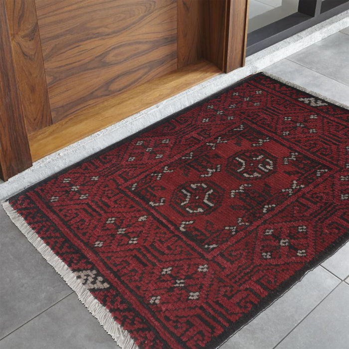 Afghan Wool Woven Entry Rug 2.1x1.6 ft