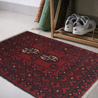 Tribal Handwoven Wool Welcome Mat 2.1x1.5 ft