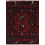 Afghan Wool Mini Entry Rug 2x1.5 ft