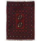 Afghan Handmade Wool Threshold Rug 2.1x1.5 ft
