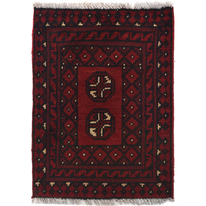 Afghan Handmade Wool Threshold Rug 2.1x1.5 ft