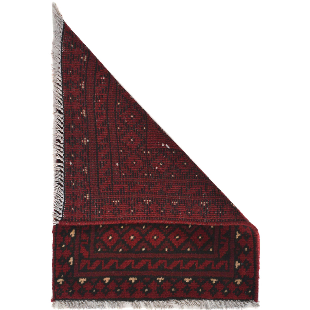 Afghan Handmade Wool Threshold Rug 2.1x1.5 ft