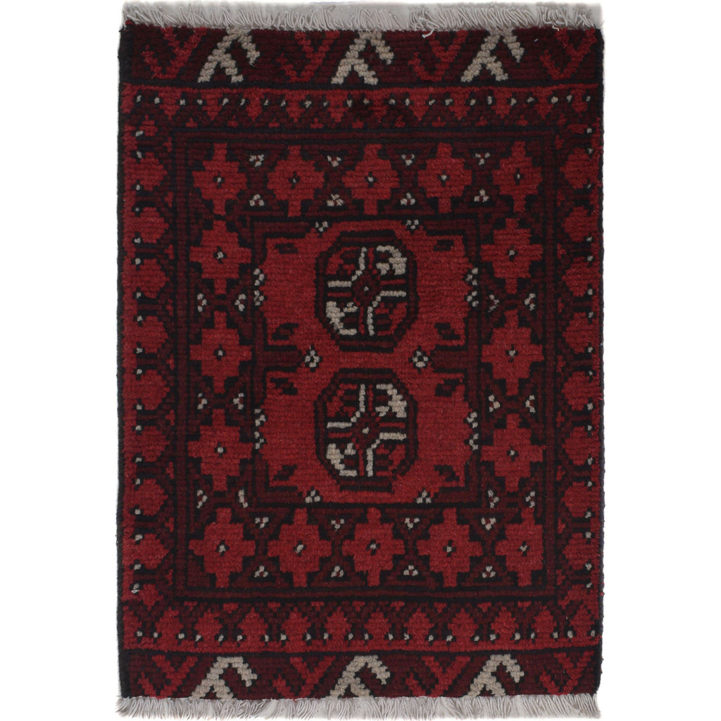 Mini Wool Ethnic Entry Rug 2.2x1.5 ft